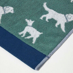 Homescapes Green Dog Pattern 100% Cotton Hand Towel - thumbnail 4