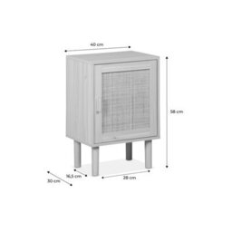 Sweeek - 1-Door Woven Rattan Bedside Table Camargue Natural 40X30X58 Cm - thumbnail 7
