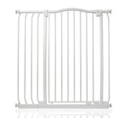Safetots Extra Tall Curved Top Safety Gate, 89Cm - 98Cm, Matt White, Extra Tall 100Cm In Height, Pressure Fit Stair Gate - thumbnail 1