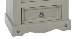 Core Products Premium Corona Grey, 3 Drawer Bedside Cabinet, Grey & Antique Waxed Pine H68.5Cm X W53.0Cm X D38.0Cm - thumbnail 7