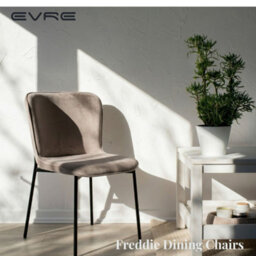 Evre Grey Velvet Dining Chairs Set Of 2 With Black Metal Frame - thumbnail 8