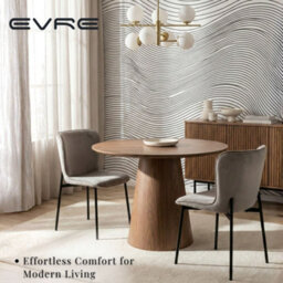Evre Grey Velvet Dining Chairs Set Of 2 With Black Metal Frame - thumbnail 6