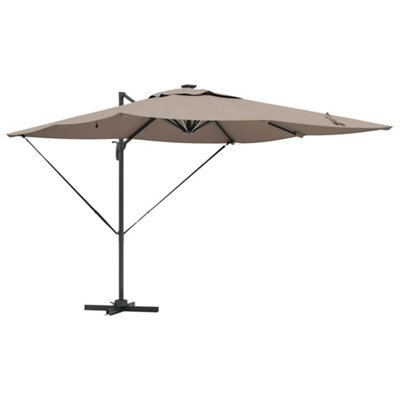 Berkfield Durable Cantilever Roma Parasol With Leds - Taupe (286 X 285 X 270 Cm) - Aluminium - image 1