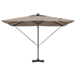Berkfield Durable Cantilever Roma Parasol With Leds - Taupe (286 X 285 X 270 Cm) - Aluminium - thumbnail 6