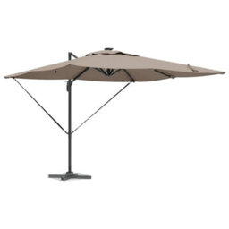 Berkfield Durable Cantilever Roma Parasol With Leds - Taupe (286 X 285 X 270 Cm) - Aluminium - thumbnail 3