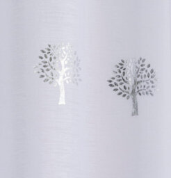 "Tyrone Textiles Birch White Metallic Tree Print Linen-Look Voile Panel - Pair 140 X 137Cm (55X54"")" - thumbnail 3