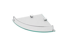 GoodHome Alessano Polished Silver Effect Wall-Mounted Bathroom Corner Shelf (D)25.5Cm (H)4.8Cm (L)25.5Cm - thumbnail 1