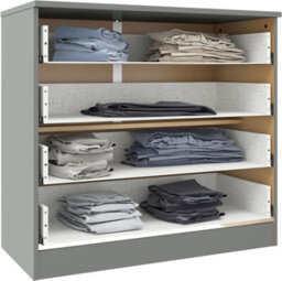 Denver Grey Gloss 4 Drawer Chest Of Drawers Bedroom Furniture Storage - thumbnail 7