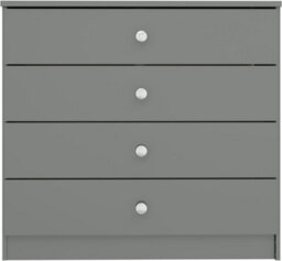 Denver Grey Gloss 4 Drawer Chest Of Drawers Bedroom Furniture Storage - thumbnail 2