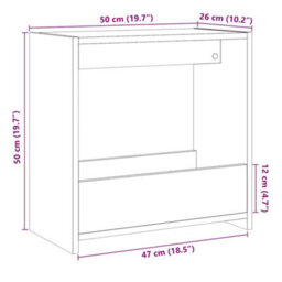 Vidaxl Side Table Artisan Oak 50X26X50 Cm Engineered Wood - thumbnail 9