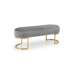 Julian Bowen Harrogate 2 Seater Bench - Grey Velvet - thumbnail 4