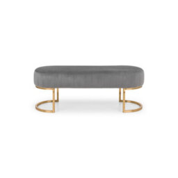 Julian Bowen Harrogate 2 Seater Bench - Grey Velvet - thumbnail 5
