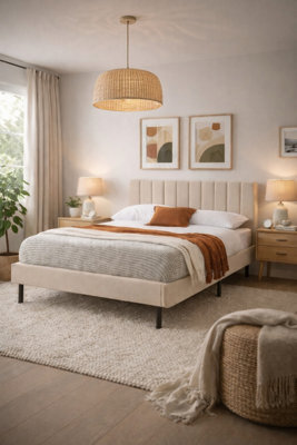Aspire Verona Plush Velvet Bed Frame, Upholstered Platform Bed In Pink, Navy, Steel Or Cream, Single To Super King - image 1
