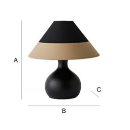 Valuelights Rupert Black Table Lamp With Two Tone Cone Tapered Shade - thumbnail 7
