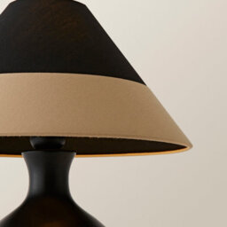 Valuelights Rupert Black Table Lamp With Two Tone Cone Tapered Shade - thumbnail 5