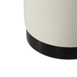 LPD Lara Ivory Boucle Pouffe - Small Multipurpose Design With Matte Black Base - thumbnail 2