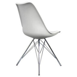 Fusion Living Soho White Plastic Dining Chair With Chrome Metal Legs - thumbnail 6