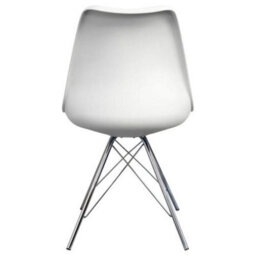 Fusion Living Soho White Plastic Dining Chair With Chrome Metal Legs - thumbnail 5