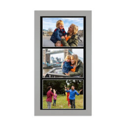 AK Frames 16X8 Light Grey Modern Multi Photo Frame With Black Mount - Holds 3 Apertures (3X) 7X5 Photos - thumbnail 1