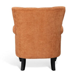 Tufted Orange Accent Chair Liana With Black Wooden Legs - Small Living Room Fabric Armchair - thumbnail 5