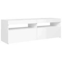 Walplus Tv Cabinet With Led Lights High Gloss White 120X35X40 Cm - thumbnail 7