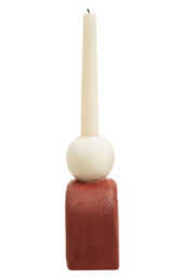 Orsina Modern White Candle Holder With Red Base, Antique Candle Holder For Living Room, Large Candle Holder For Home - thumbnail 5