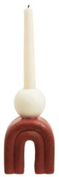 Orsina Modern White Candle Holder With Red Base, Antique Candle Holder For Living Room, Large Candle Holder For Home - thumbnail 3
