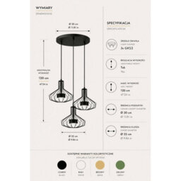 Luminosa Lighting Luminosa Axia Cluster Pendant Ceiling Light Black 3X Gx53 - thumbnail 4