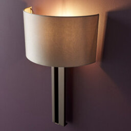 Luminosa Lighting Luminosa Macerata Wall Lamp Brushed Bronze Plate & Mink Satin Fabric - thumbnail 5