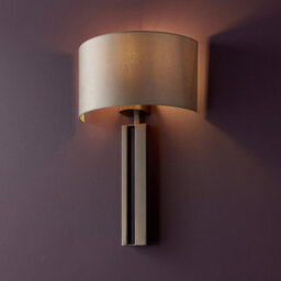 Luminosa Lighting Luminosa Macerata Wall Lamp Brushed Bronze Plate & Mink Satin Fabric - thumbnail 2