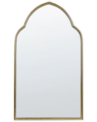 Wyld And Coco Gold Arched Wall Mirror 58 X 104 Cm - Handmade Iron Frame Decorative Accent - image 1