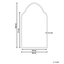 Wyld And Coco Gold Arched Wall Mirror 58 X 104 Cm - Handmade Iron Frame Decorative Accent - thumbnail 4