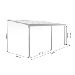 Sweeek - 3X4M Aluminium Lean-To Pergola With Gutter Avenio Anthracite 443X299X258 Cm - thumbnail 3