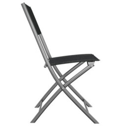 Walplus Folding Outdoor Chairs 2 Pcs Black Steel And Textilene - thumbnail 5