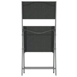 Walplus Folding Outdoor Chairs 2 Pcs Black Steel And Textilene - thumbnail 7