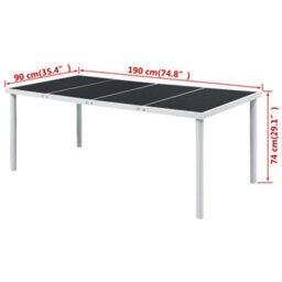 Berkfield Garden Table 190X90X74 Cm Black Steel - thumbnail 3
