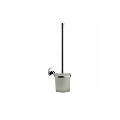 FNX Bathrooms Chrome Plan Toilet Brush & Holder - Wall Mounted Mild Steel Gloss Finish Modern Design - image 1