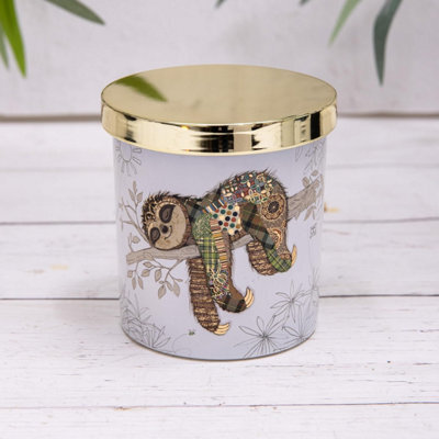 Annibells Giraffe Sloth Elephant White Glass Scented Soy Candle (15879) - Sloth