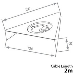 Brushed Nickel Triangle Led Under Cabinet Light Kit - 2 Warm White Spotlights - 240V Mains Powered - thumbnail 3