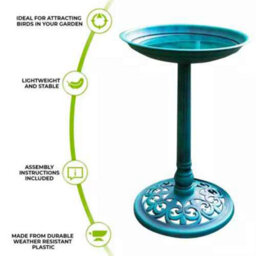 Traditional Outdoor Bird Bath Garden Pedestal Water Bowl - thumbnail 6
