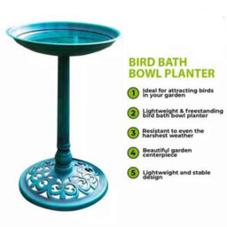 Traditional Outdoor Bird Bath Garden Pedestal Water Bowl - thumbnail 7