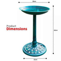 Traditional Outdoor Bird Bath Garden Pedestal Water Bowl - thumbnail 2