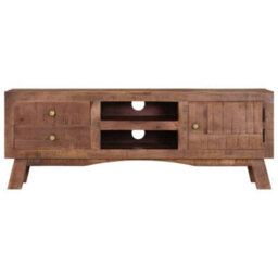 Berkfield Classic Tv Cabinet 110X30X40 Cm Rough Mango Wood - thumbnail 4