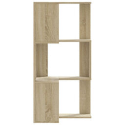 Berkfield Corner Bookcase 3-Tier Sonoma Oak 50X50X102 Cm Engineered Wood - thumbnail 5