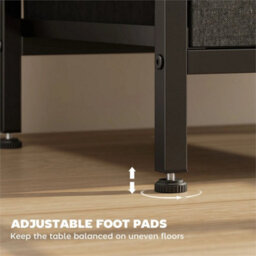 Slim Side Table With Charging Station, Bedside Table, Black - thumbnail 4