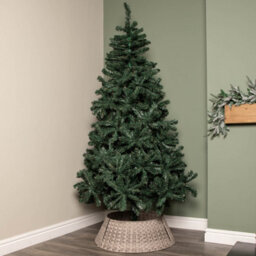 48Or70Cm Samuel Alexander Large Kd Plastic Wicker Rattan Woven Christmas Tree Skirt In Grey - thumbnail 2