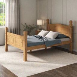 Bed Frame 4Ft6 Double High End Solid Mexican Pine Frame Waxed Bedroom - thumbnail 5