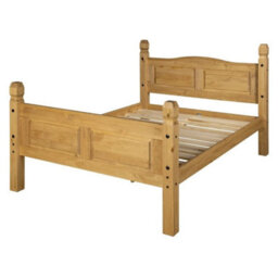 Bed Frame 4Ft6 Double High End Solid Mexican Pine Frame Waxed Bedroom - thumbnail 4