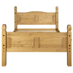 Bed Frame 4Ft6 Double High End Solid Mexican Pine Frame Waxed Bedroom - thumbnail 1