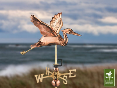 Good Directions Cottage Heron In Flight Copper Weathervane - H54 X W40 X L42 Cm - image 1